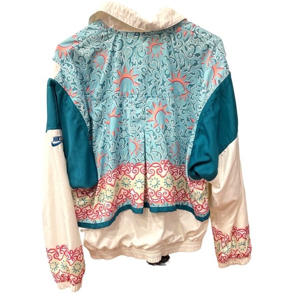 Vintage Nike Windbreaker Jacket Multicolor Long Sleeve Track Full Zip 90s Size M - Picture 2 of 11